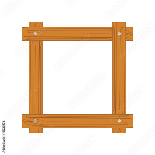 Wooden frame for photo isolated on white background