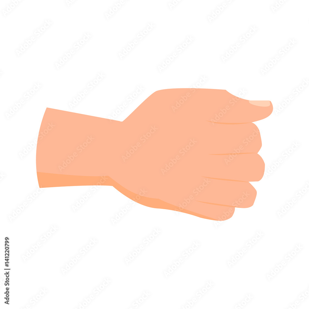 hand fist strength isolated on white background