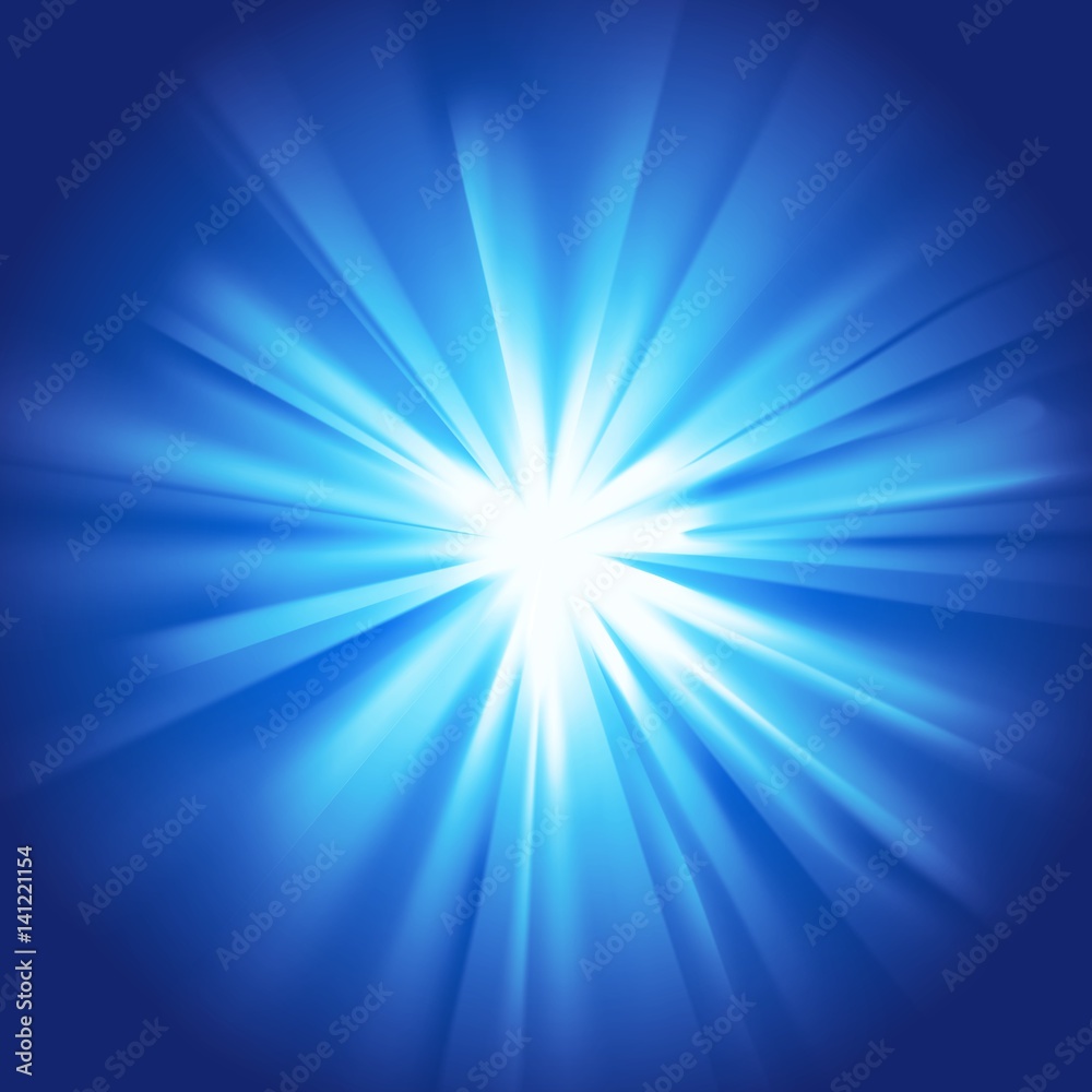 Glowing light blue burst
