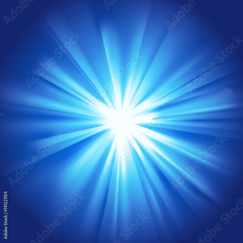Glowing light blue burst