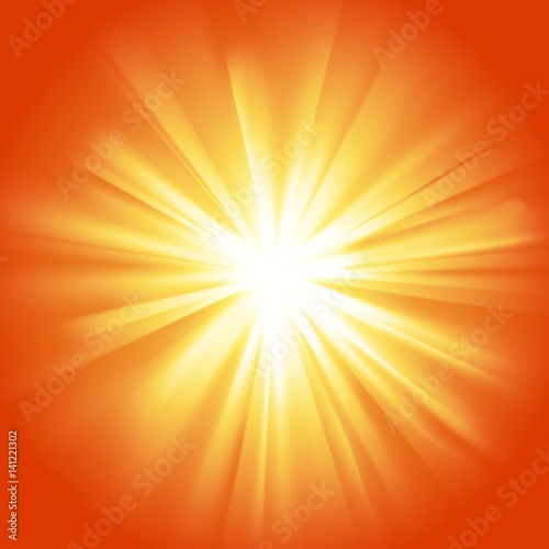 Glowing light yellow orange burst