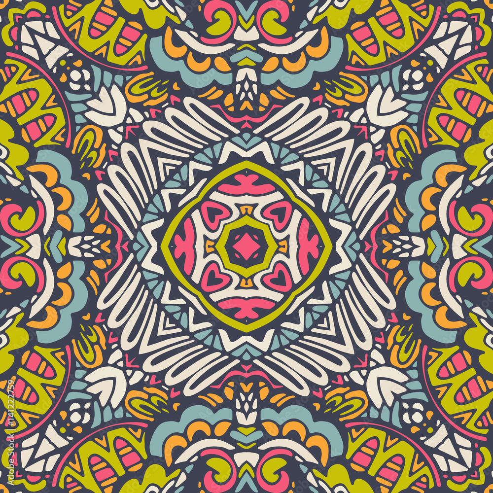 Festive colorful mandala star pattern