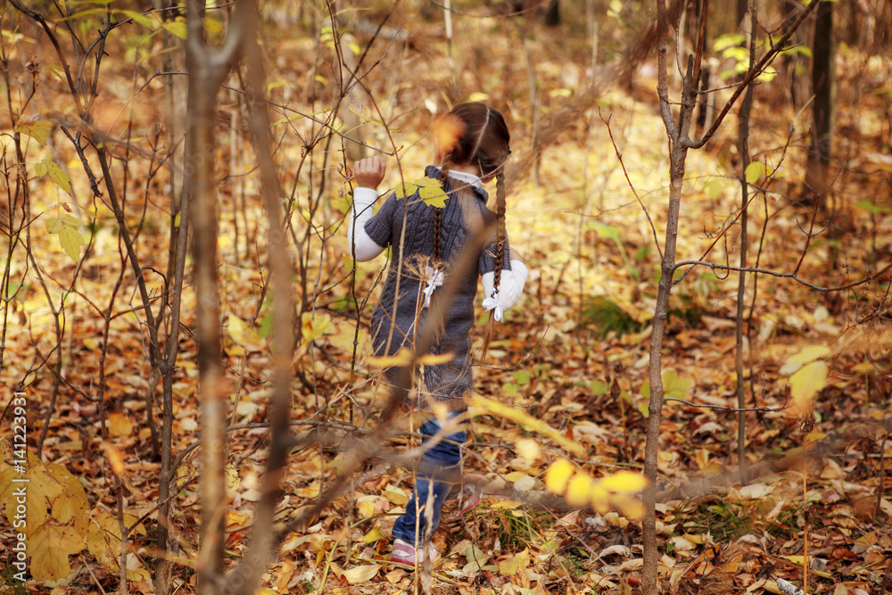 baby girl autumn in the forest baby girl autumn in the forest