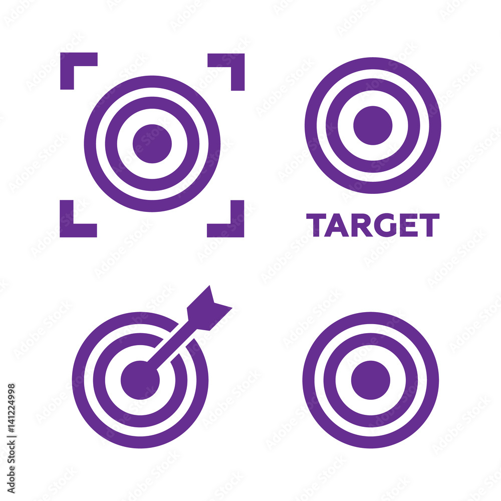 Target icons set illustration. Target black logo. Target icons sign Target icons set illustration. Target black logo. Target icons sign