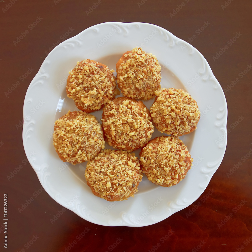 melomakarona, greek Christmas honey and nuts cookies melomakarona, greek Christmas honey and nuts cookies