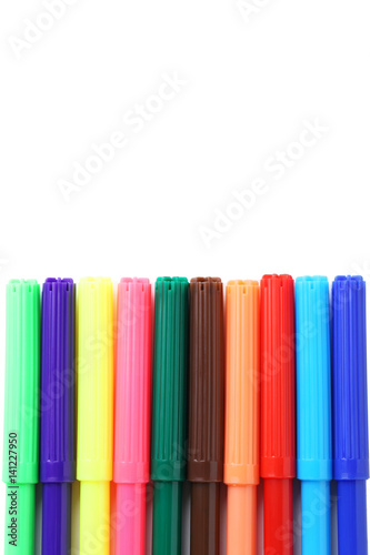 Felt-tip pens isolated on a white background