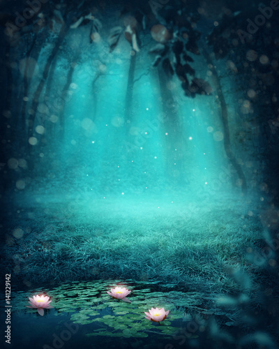 Fototapeta Dark magic forest