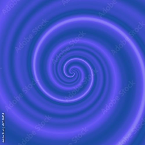 Illustration of dark blue swirl, vortex, whirlpool with light purple line, 3D illusion