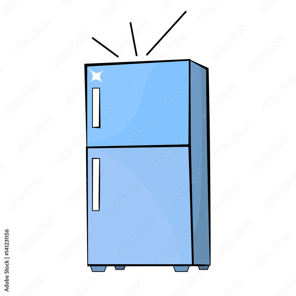 Cartoon style fridge drawing Stock Vector | Adobe Stock