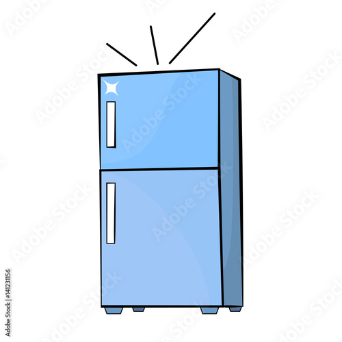 Cartoon style fridge drawing