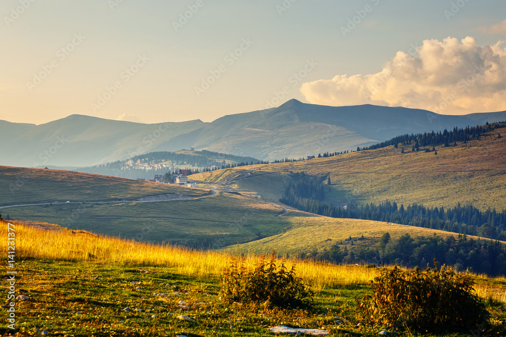 Landscape of Parnag mountains in Romania, Europe