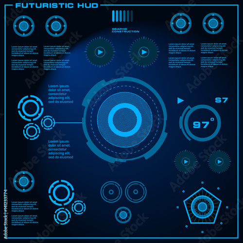 Futuristic blue virtual graphic touch user interface