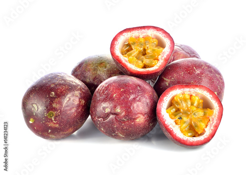 passion fruit isolated on white