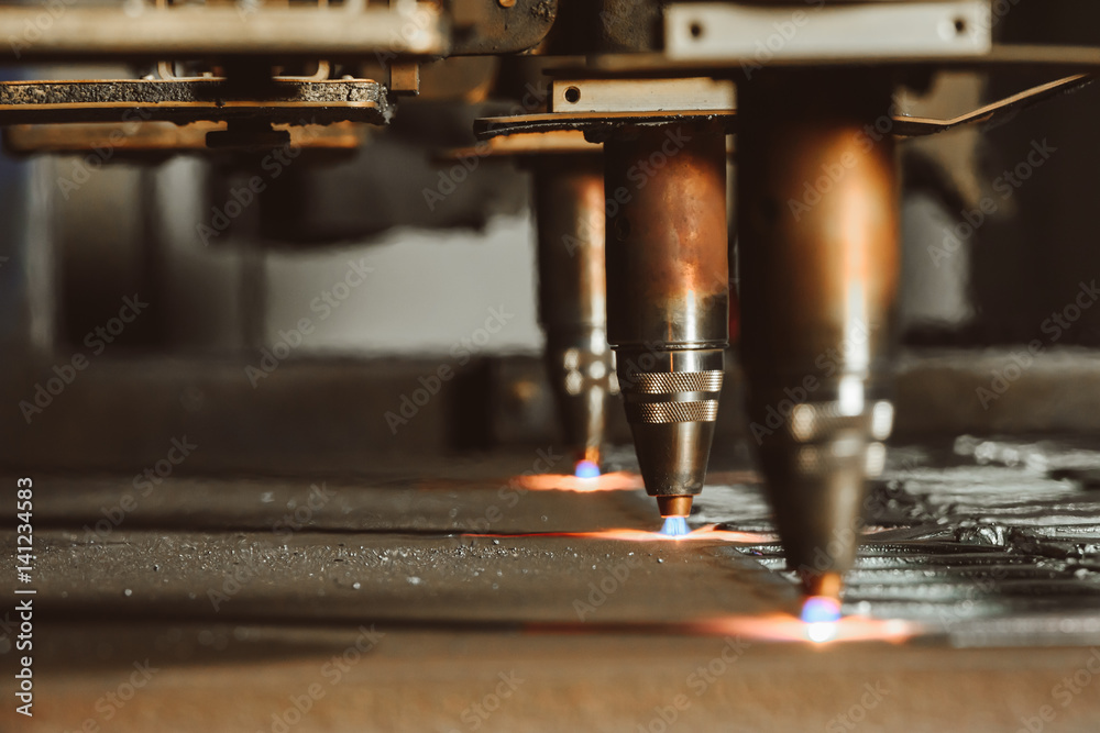 Steel cutting process with gas. Oxyfuel cutting are processes that use fuel gases and oxygen to