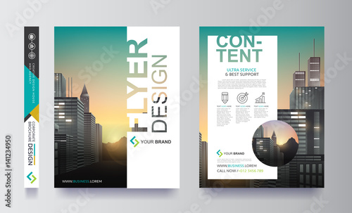 poster flyer pamphlet brochure cover design layout space for photo background, vector template in A4 size photo