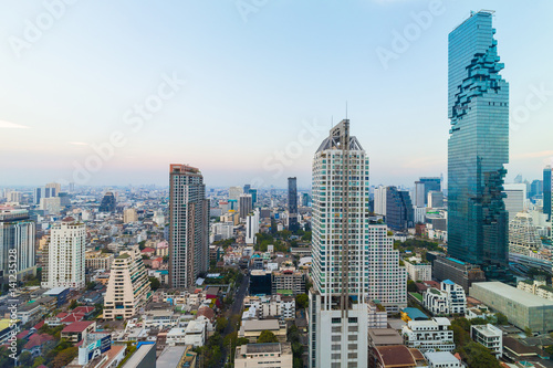 Bangkok skyline Mahanakorn building cityscape sunset © themorningglory