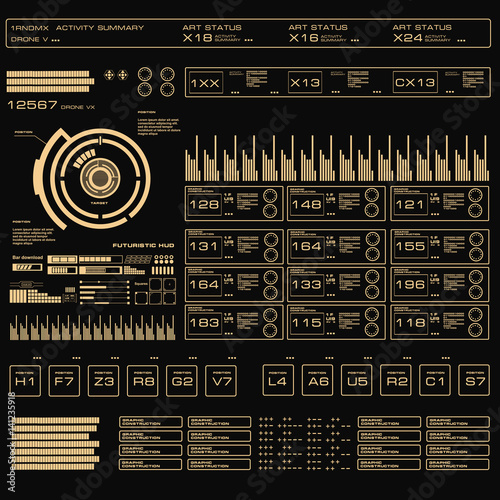 Futuristic red virtual graphic touch user interface