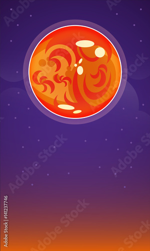 Sole con universo e stelle