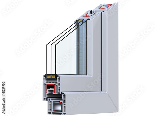 Double glazing cutaway to show the inner profile