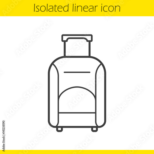 Luggage suitcase on wheels linear icon