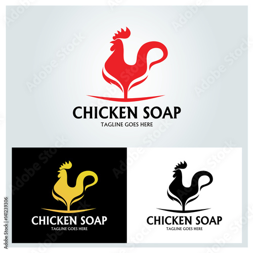 Fototapeta Naklejka Na Ścianę i Meble -  Chicken soap logo design template. Vector illustration