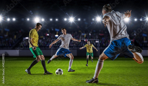 Hot moments of soccer match . Mixed media © Sergey Nivens