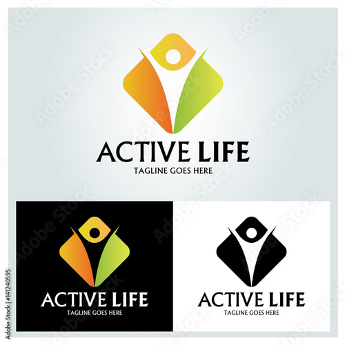 Active life logo design template. Vector illustration