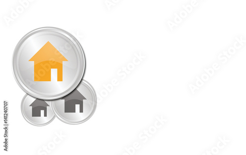 Buttons mit Freiraum - Haus