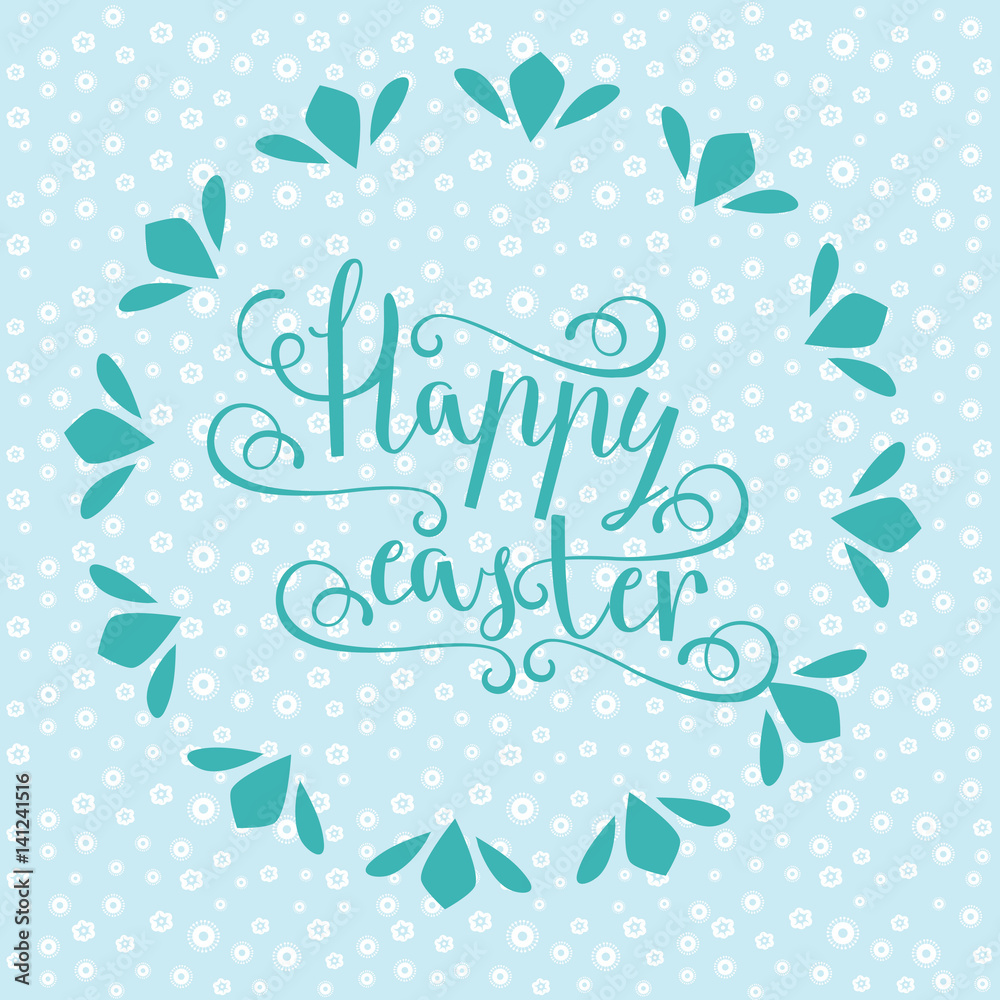  hand calligraphic font with happy Easter text