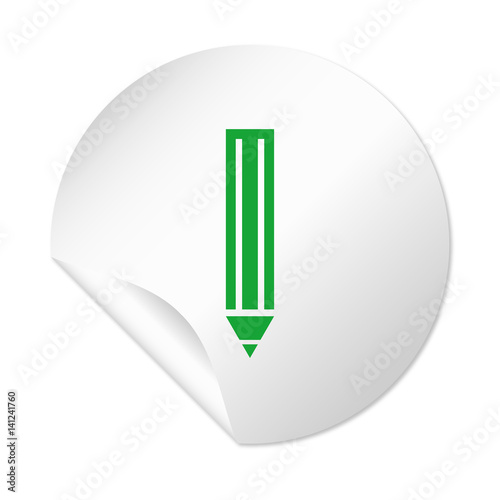 Runder Sticker mit grünem Stift - Schreiben - Bearbeiten