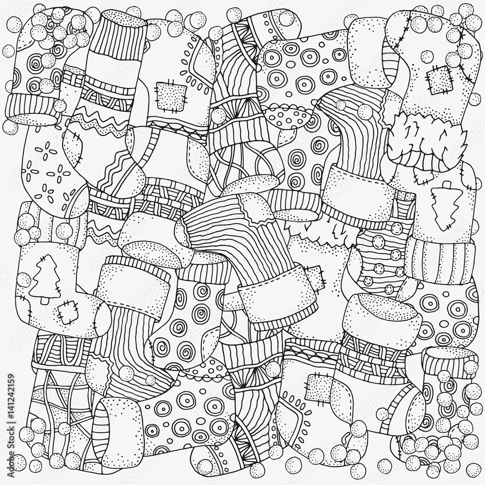 Fototapeta premium Set of Christmas Socks.