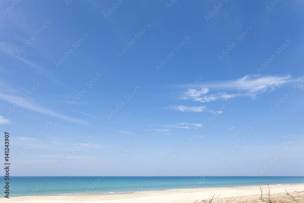 Tropical beach in andaman sea,phuket island, Summer beach paradise scenery sea and sand outdoor landscape, for background and summer design.