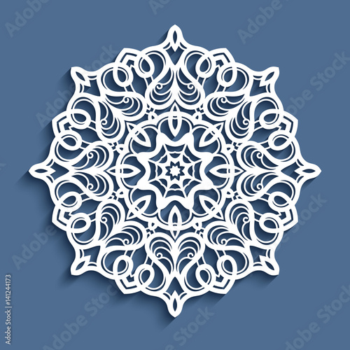 Paper lace doily, cutout round ornament