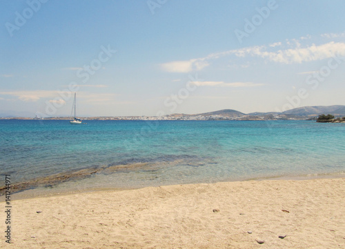 White beach in Paros in Cyclades islands  Greece