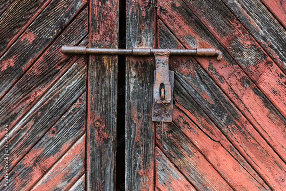 Old wooden door with shutter twisted by wire. Set of backgrounds Old wooden door with shutter twisted by wire. Set of backgrounds