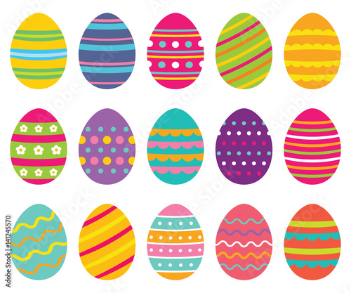 Isolated Easter eggs set