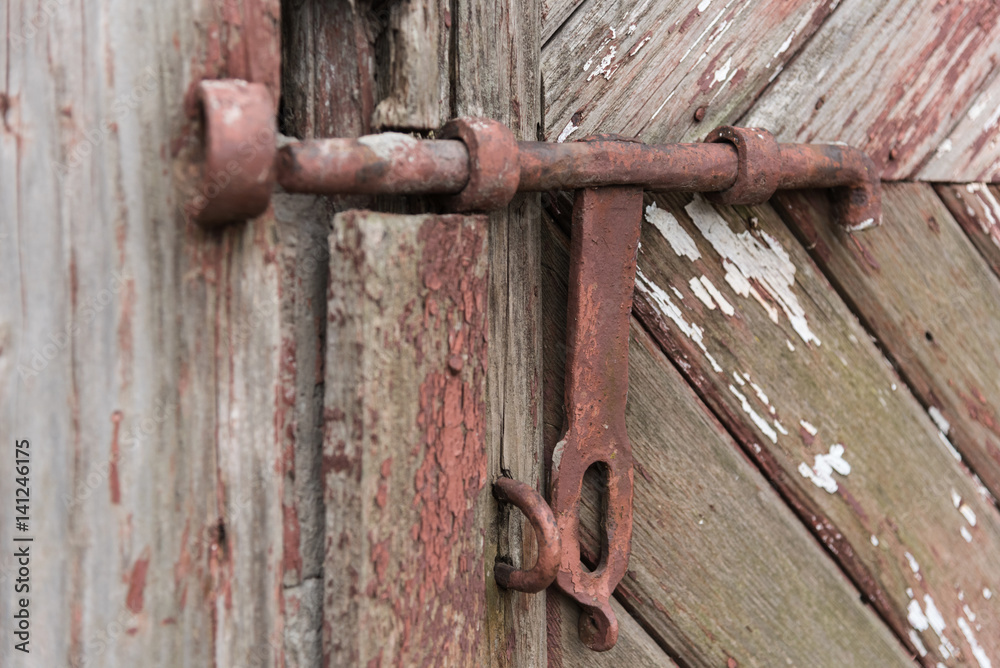 Old wooden door with shutter. Set of backgrounds Old wooden door with shutter. Set of backgrounds
