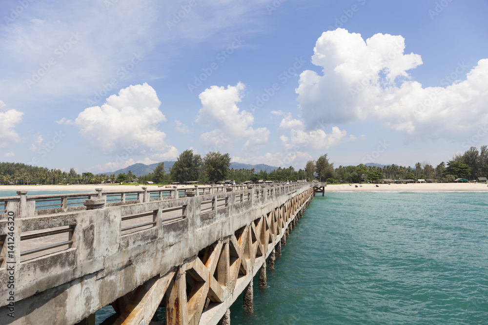 cement bridge in phang nga (natai bridge) thailand.
