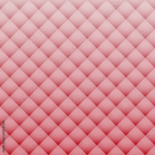 Padded upholstery vector pattern texture. Gradient in shades of pink. Geometric rectangle pattern