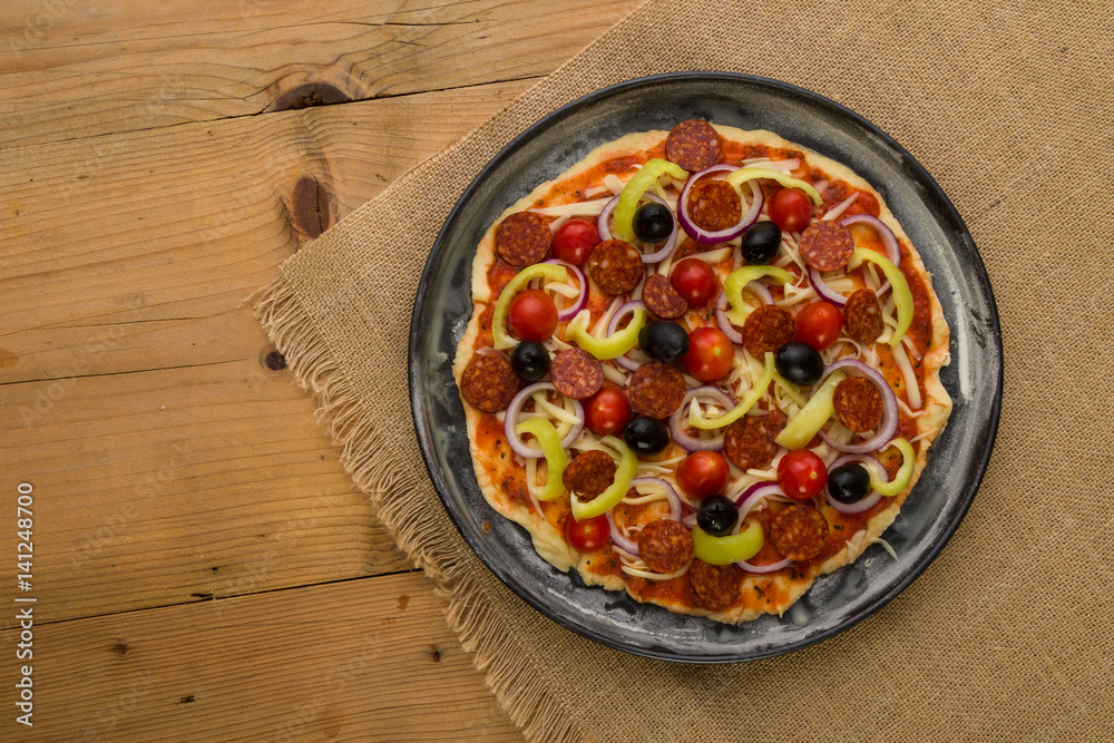 raw rustic pizza