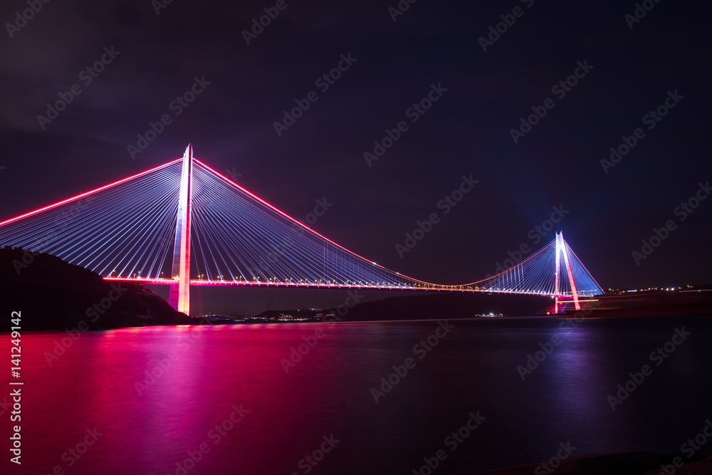 Yavuz Sultan Selim Bosphorus Bridge of Istanbul with long exposure shot