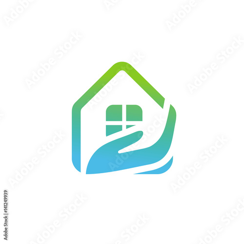 Home care cleaning service logo idea