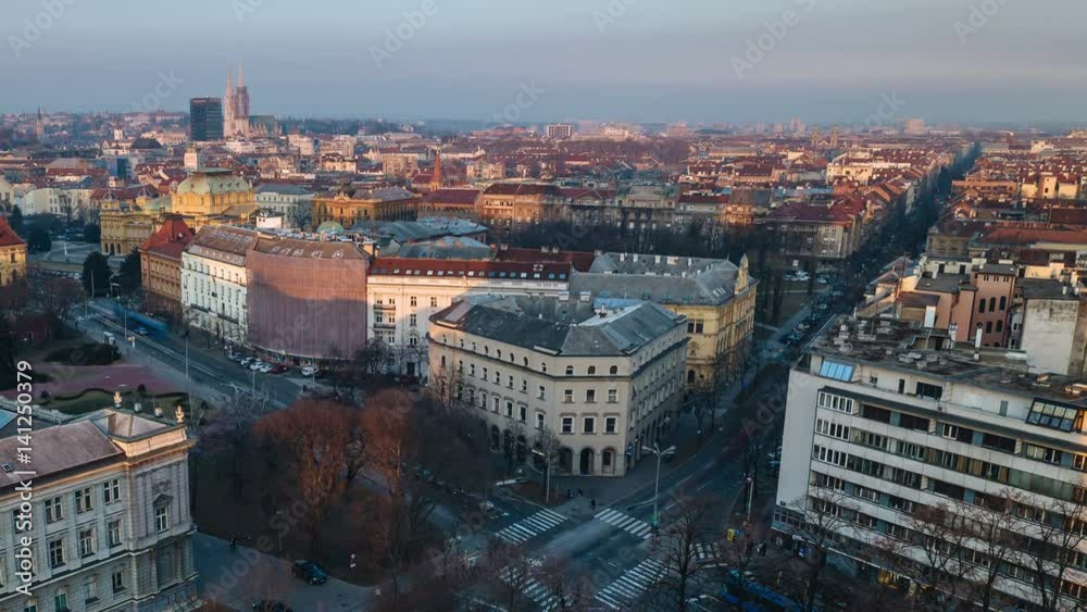 Panoramic view of Zagreb center from the top of a skyscraper Panoramic view of Zagreb center from the top of a skyscraper