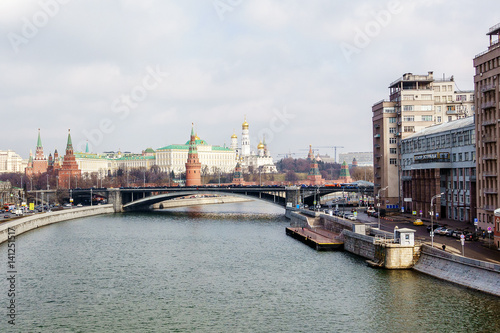 Moscow Kremlin  View from Patriarshy Bridge.