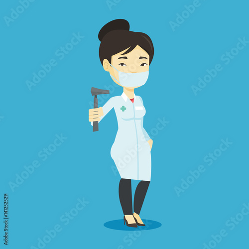 Ear nose throat doctor vector illustration.