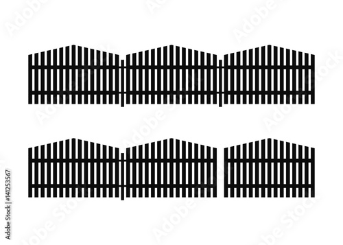 Fence vector silhouette set