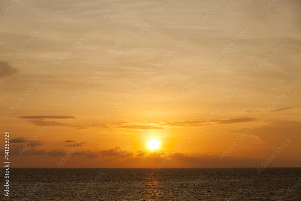 Scenic view of beautiful sunset over the andaman.
