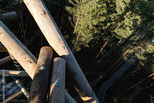 details of wooden watch tower