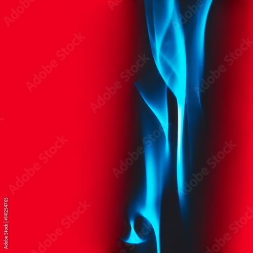 Blue Smoke On a Red Background