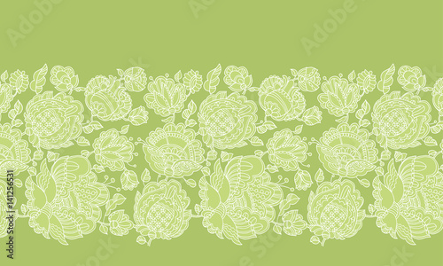 Folk-style floral decorativ...